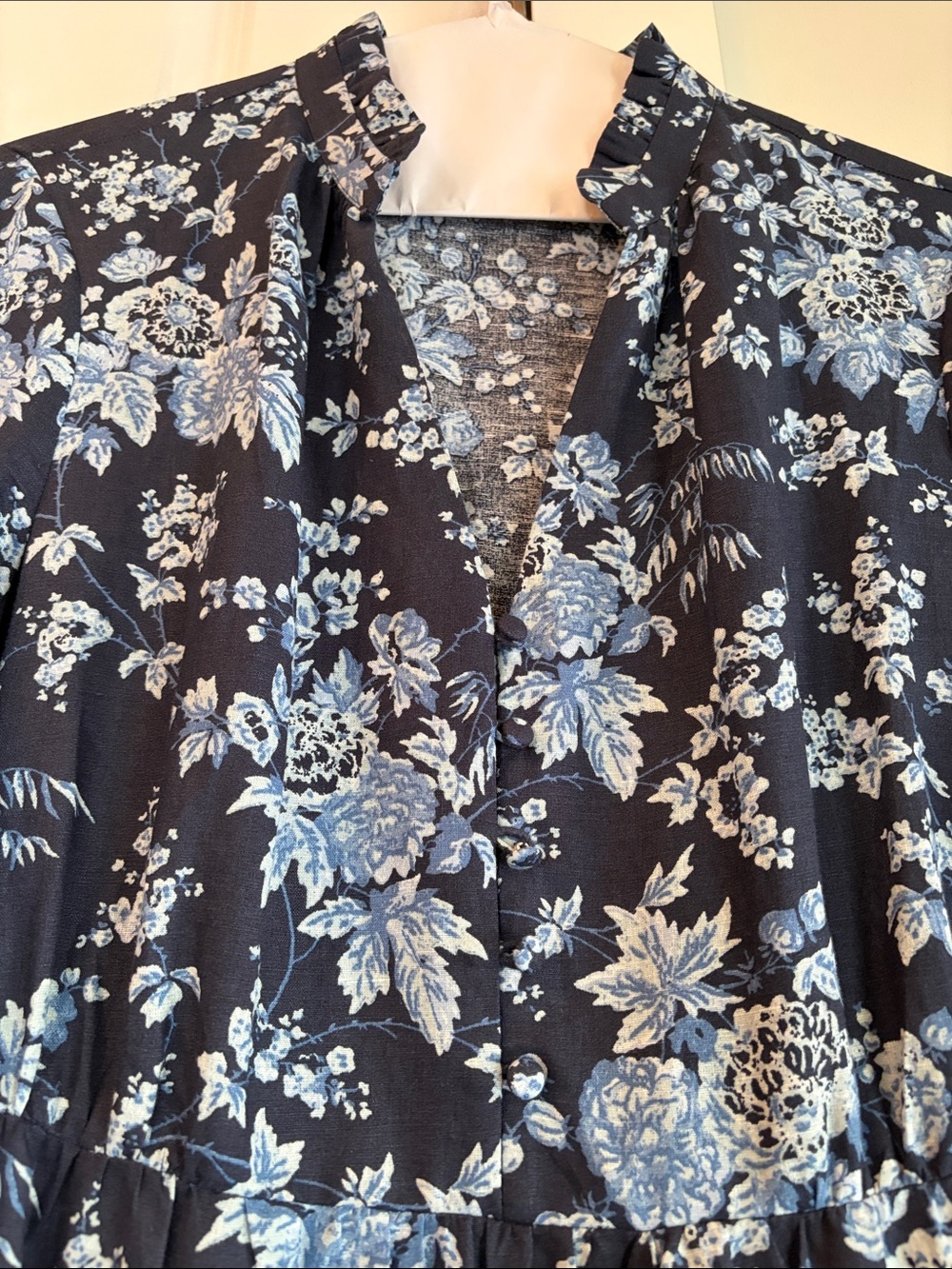 Tuckernuck Navy and Light Blue Floral Tiered Midi Dress - Picture 2 of 4